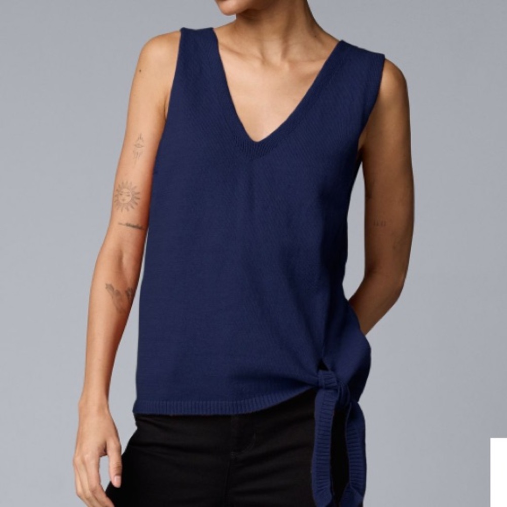 NWT Simply Vera Vera Wang Side Tie Sweater Tank Top, XXL